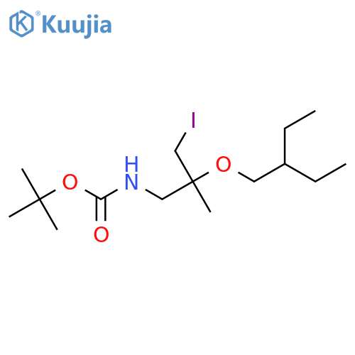 tert-butyl N-2-(2-ethylbutoxy)-3-iodo-2-methylpropylcarbamate structure