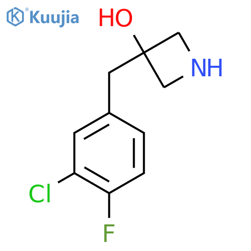3-(3-chloro-4-fluorophenyl)methylazetidin-3-ol structure