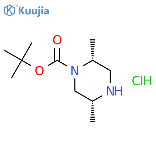 (2R,5R)-tert-Butyl 2,5-dimethylpiperazine-1-carboxylate hydrochloride structure