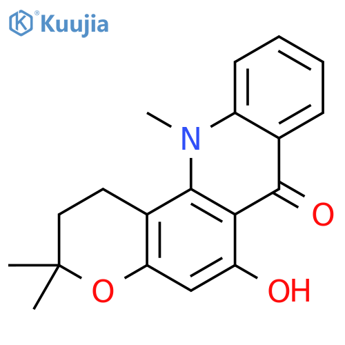 7H-Pyrano[2,3-c]acridin-7-one,1,2,3,12-tetrahydro-6-hydroxy-3,3,12-trimethyl- structure