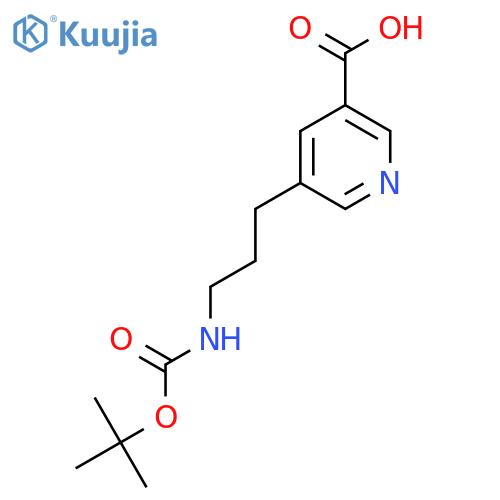 5-(3-{(tert-butoxy)carbonylamino}propyl)pyridine-3-carboxylic acid structure