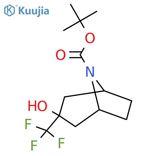 tert-butyl 3-hydroxy-3-(trifluoromethyl)-8-azabicyclo3.2.1octane-8-carboxylate structure