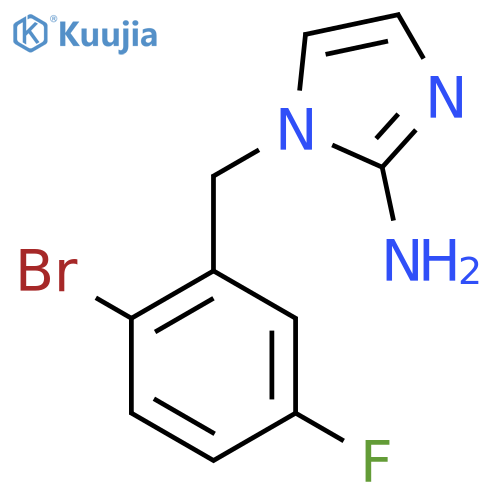 1-(2-bromo-5-fluorophenyl)methyl-1H-imidazol-2-amine structure