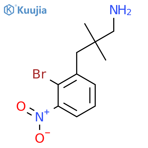 3-(2-bromo-3-nitrophenyl)-2,2-dimethylpropan-1-amine structure