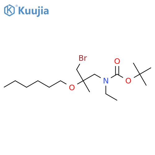 tert-butyl N-3-bromo-2-(hexyloxy)-2-methylpropyl-N-ethylcarbamate structure