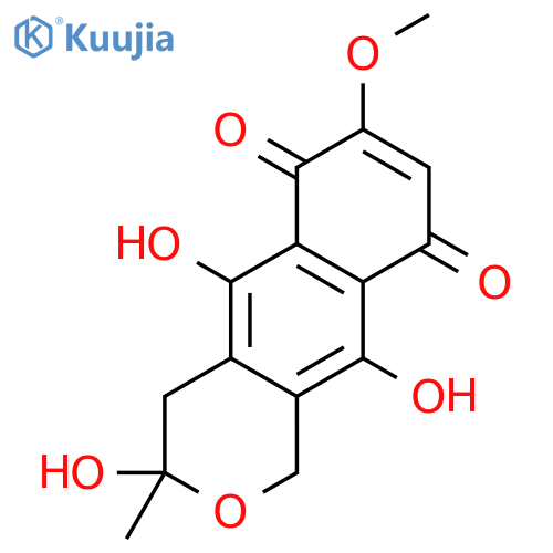 1H-Naphtho[2,3-c]pyran-5,10-dione,3,4-dihydro-3,6,9-trihydroxy-7-methoxy-3-methyl- structure