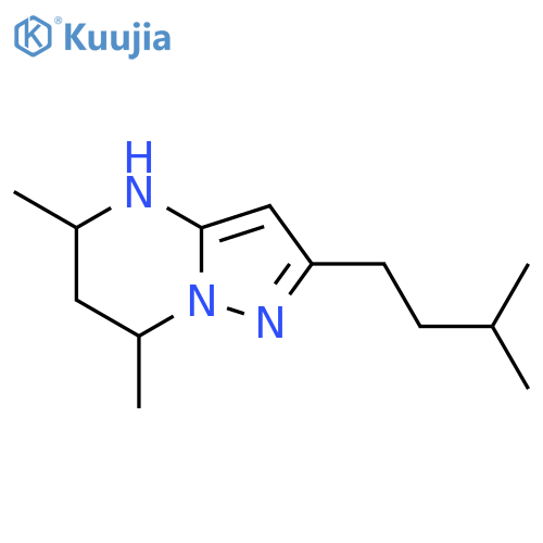 5,7-dimethyl-2-(3-methylbutyl)-4H,5H,6H,7H-pyrazolo1,5-apyrimidine structure