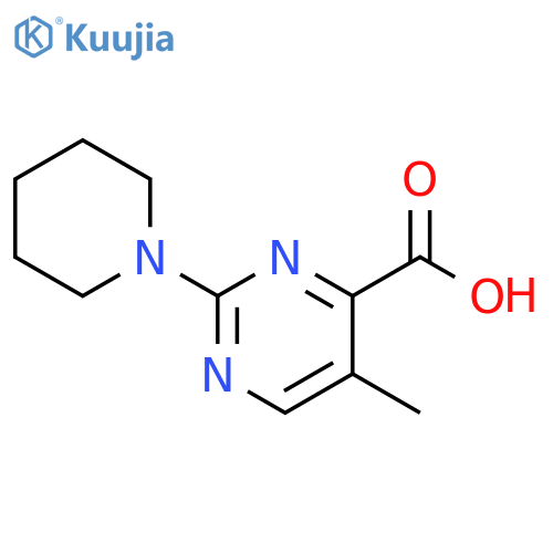 4-Pyrimidinecarboxylic acid, 5-methyl-2-(1-piperidinyl)- structure