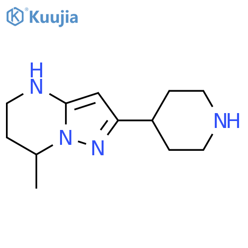 4-{7-methyl-4H,5H,6H,7H-pyrazolo1,5-apyrimidin-2-yl}piperidine structure