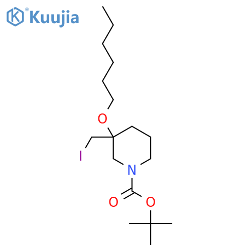 tert-butyl 3-(hexyloxy)-3-(iodomethyl)piperidine-1-carboxylate structure