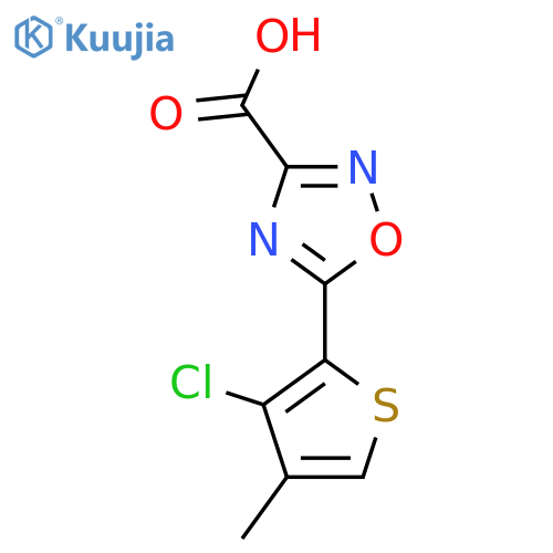 5-(3-Chloro-4-methylthiophen-2-yl)-1,2,4-oxadiazole-3-carboxylic acid structure