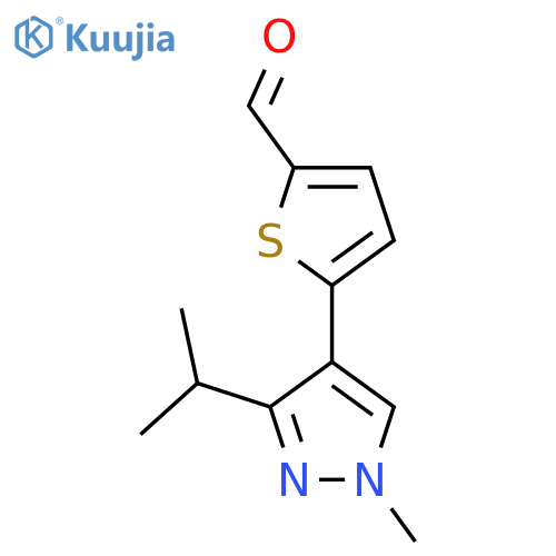 5-[1-methyl-3-(propan-2-yl)-1H-pyrazol-4-yl]thiophene-2-carbaldehyde structure