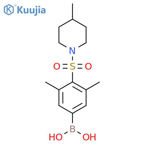 (3,5-Dimethyl-4-((4-methylpiperidin-1-yl)sulfonyl)phenyl)boronic acid structure
