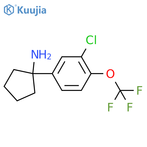 1-3-chloro-4-(trifluoromethoxy)phenylcyclopentan-1-amine structure