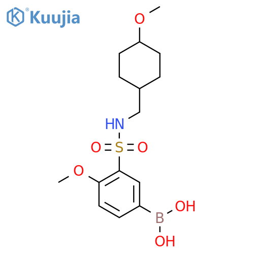 (4-Methoxy-3-(N-((4-methoxycyclohexyl)methyl)sulfamoyl)phenyl)boronic acid structure
