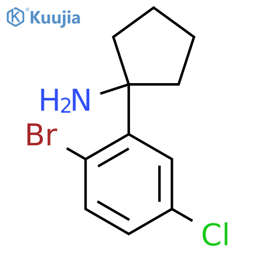 1-(2-bromo-5-chlorophenyl)cyclopentan-1-amine structure