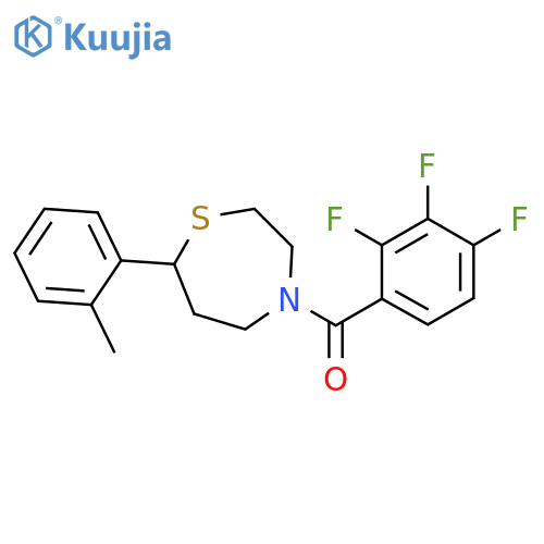 7-(2-methylphenyl)-4-(2,3,4-trifluorobenzoyl)-1,4-thiazepane structure