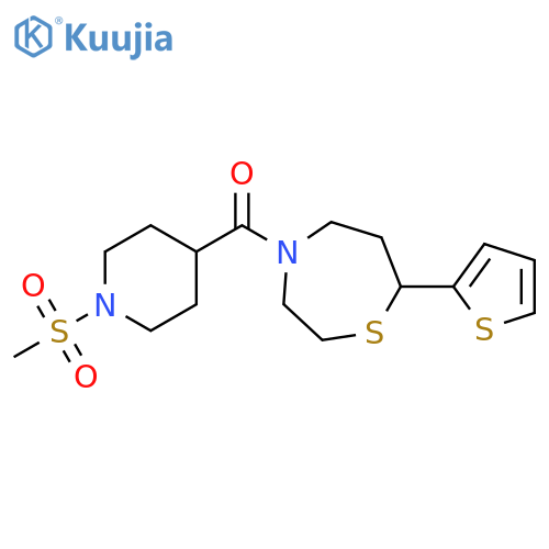 4-(1-methanesulfonylpiperidine-4-carbonyl)-7-(thiophen-2-yl)-1,4-thiazepane structure