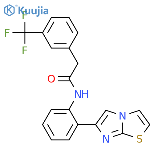 N-(2-(imidazo[2,1-b]thiazol-6-yl)phenyl)-2-(3-(trifluoromethyl)phenyl)acetamide structure