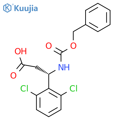 (3S)-3-{(benzyloxy)carbonylamino}-3-(2,6-dichlorophenyl)propanoic acid structure