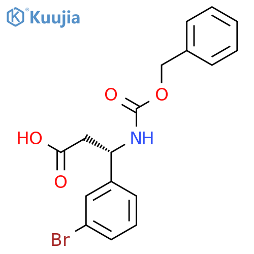 (3S)-3-{(benzyloxy)carbonylamino}-3-(3-bromophenyl)propanoic acid structure