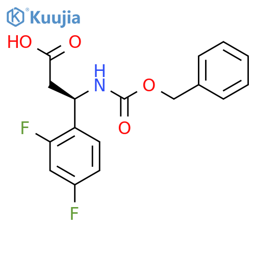 (3R)-3-{(benzyloxy)carbonylamino}-3-(2,4-difluorophenyl)propanoic acid structure