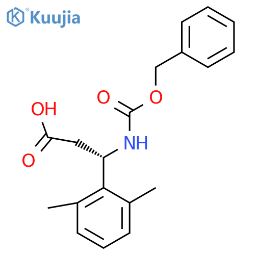 (3S)-3-{(benzyloxy)carbonylamino}-3-(2,6-dimethylphenyl)propanoic acid structure