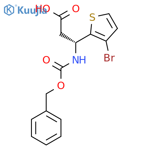 (3R)-3-{(benzyloxy)carbonylamino}-3-(3-bromothiophen-2-yl)propanoic acid structure