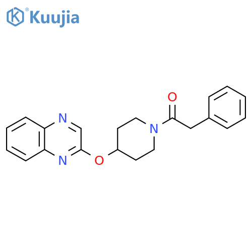 2-phenyl-1-4-(quinoxalin-2-yloxy)piperidin-1-ylethan-1-one structure