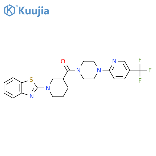 2-(3-{4-5-(trifluoromethyl)pyridin-2-ylpiperazine-1-carbonyl}piperidin-1-yl)-1,3-benzothiazole structure