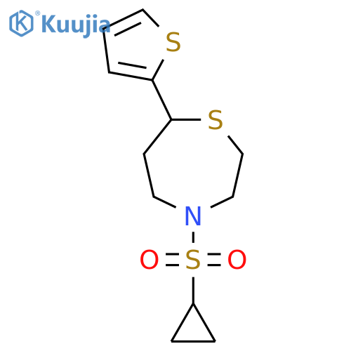 4-(cyclopropanesulfonyl)-7-(thiophen-2-yl)-1,4-thiazepane structure
