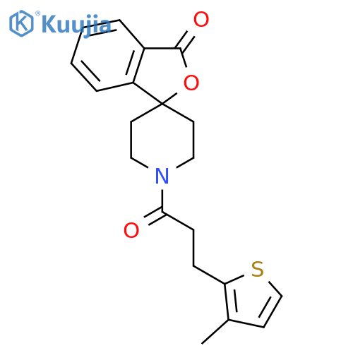 1'-3-(3-methylthiophen-2-yl)propanoyl-3H-spiro2-benzofuran-1,4'-piperidine-3-one structure
