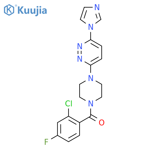 3-4-(2-chloro-4-fluorobenzoyl)piperazin-1-yl-6-(1H-imidazol-1-yl)pyridazine structure