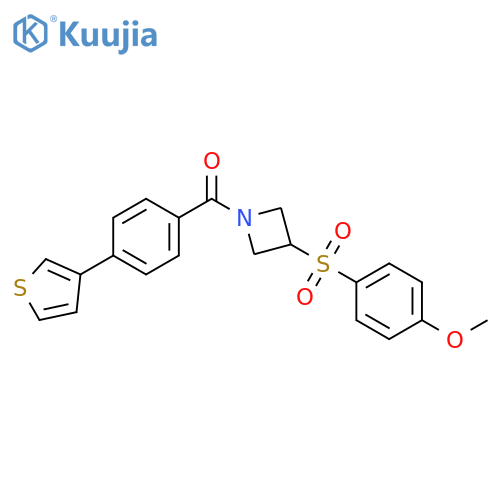 3-(4-methoxybenzenesulfonyl)-1-4-(thiophen-3-yl)benzoylazetidine structure
