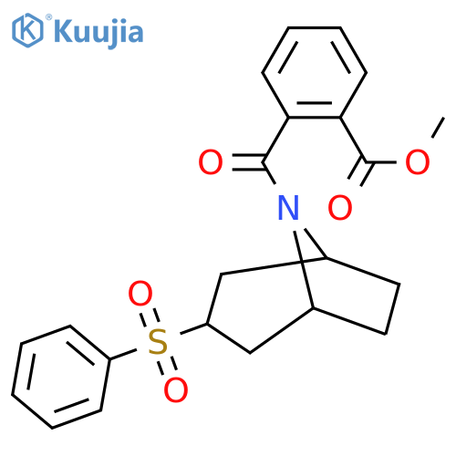 methyl 2-3-(benzenesulfonyl)-8-azabicyclo3.2.1octane-8-carbonylbenzoate structure