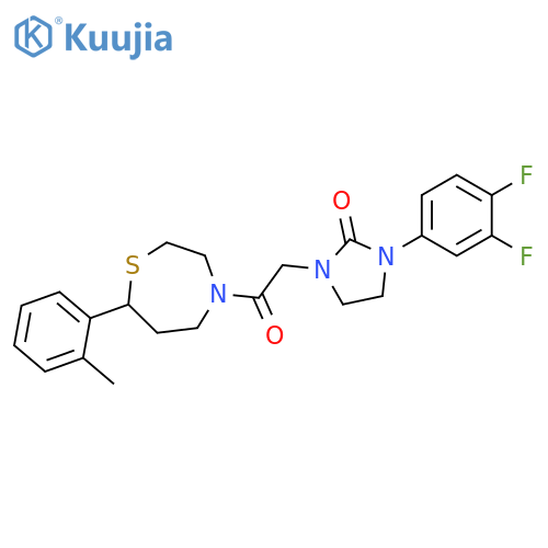 1-(3,4-difluorophenyl)-3-{2-[7-(2-methylphenyl)-1,4-thiazepan-4-yl]-2-oxoethyl}imidazolidin-2-one structure