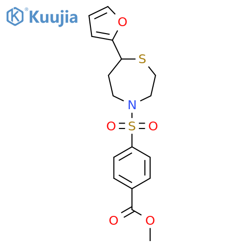 methyl 4-{[7-(furan-2-yl)-1,4-thiazepan-4-yl]sulfonyl}benzoate structure