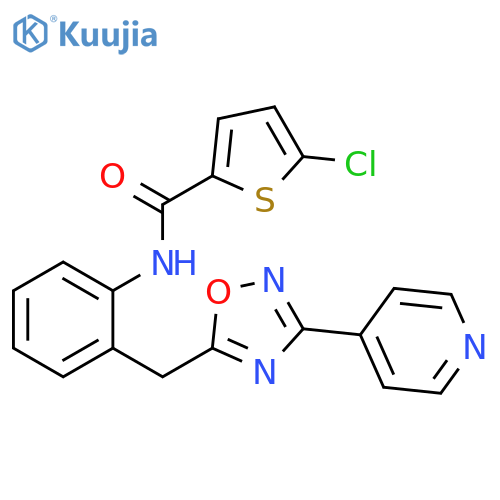5-chloro-N-(2-{[3-(pyridin-4-yl)-1,2,4-oxadiazol-5-yl]methyl}phenyl)thiophene-2-carboxamide structure