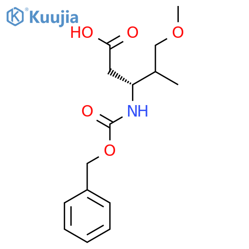 (3R)-3-{(benzyloxy)carbonylamino}-5-methoxy-4-methylpentanoic acid structure