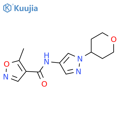 5-methyl-N-[1-(oxan-4-yl)pyrazol-4-yl]-1,2-oxazole-4-carboxamide structure