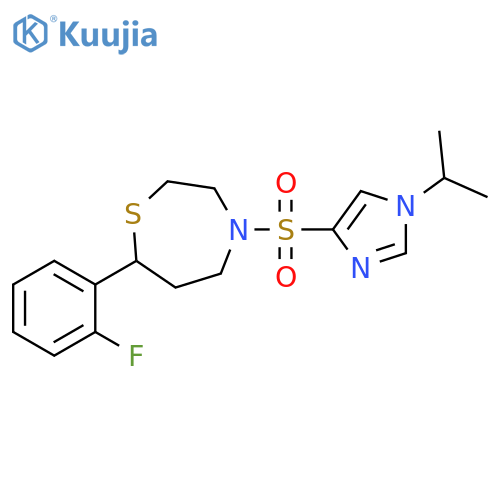 7-(2-fluorophenyl)-4-{[1-(propan-2-yl)-1H-imidazol-4-yl]sulfonyl}-1,4-thiazepane structure