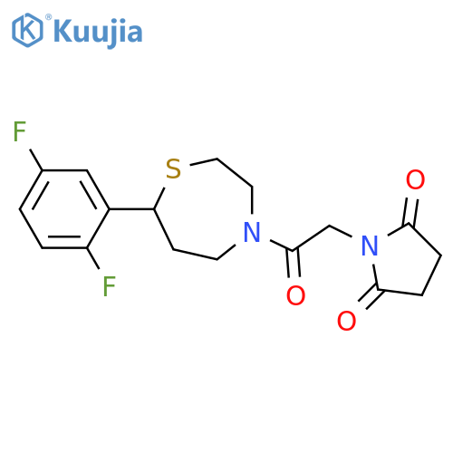 1-{2-[7-(2,5-difluorophenyl)-1,4-thiazepan-4-yl]-2-oxoethyl}pyrrolidine-2,5-dione structure