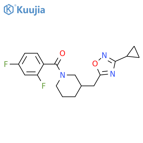 3-[(3-cyclopropyl-1,2,4-oxadiazol-5-yl)methyl]-1-(2,4-difluorobenzoyl)piperidine structure