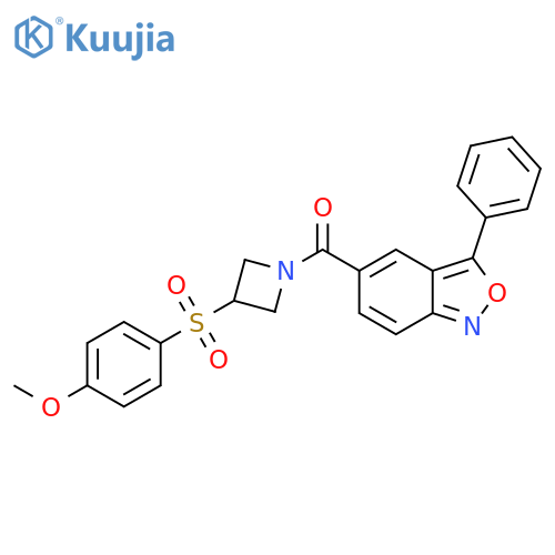 5-3-(4-methoxybenzenesulfonyl)azetidine-1-carbonyl-3-phenyl-2,1-benzoxazole structure