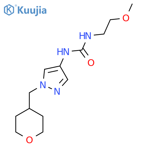 1-(2-methoxyethyl)-3-(1-((tetrahydro-2H-pyran-4-yl)methyl)-1H-pyrazol-4-yl)urea structure