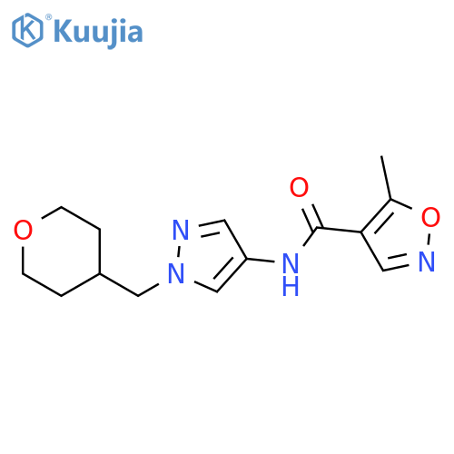 5-methyl-N-[1-(oxan-4-ylmethyl)pyrazol-4-yl]-1,2-oxazole-4-carboxamide structure