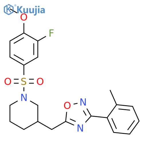 1-(3-fluoro-4-methoxybenzenesulfonyl)-3-{[3-(2-methylphenyl)-1,2,4-oxadiazol-5-yl]methyl}piperidine structure