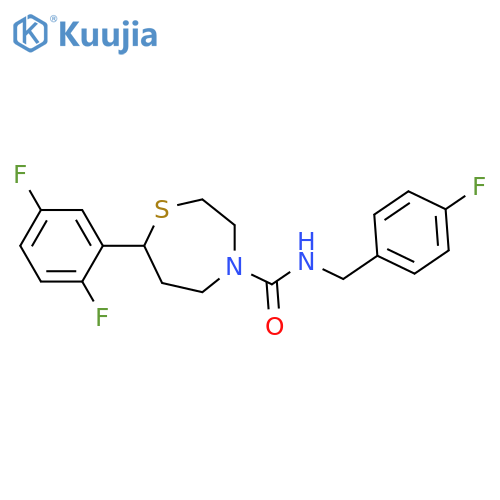 7-(2,5-difluorophenyl)-N-[(4-fluorophenyl)methyl]-1,4-thiazepane-4-carboxamide structure