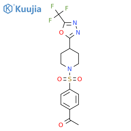 1-[4-({4-[5-(trifluoromethyl)-1,3,4-oxadiazol-2-yl]piperidin-1-yl}sulfonyl)phenyl]ethan-1-one structure