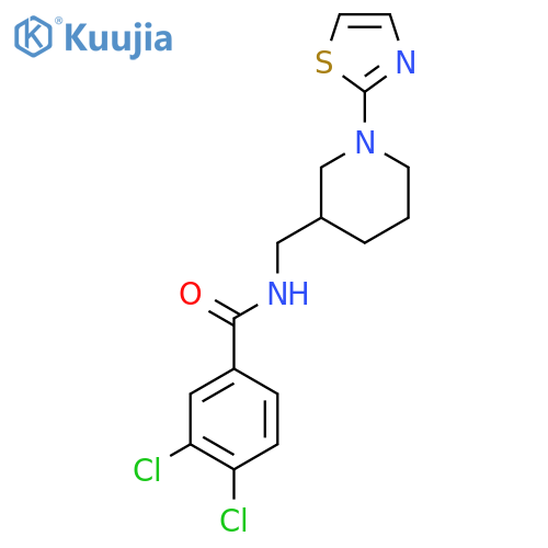 3,4-dichloro-N-((1-(thiazol-2-yl)piperidin-3-yl)methyl)benzamide structure
